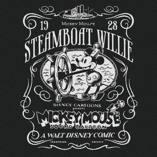 Disney Store Mickey Mouse Steamboat Willie B Fabric Panel Decorative Fabric Panel