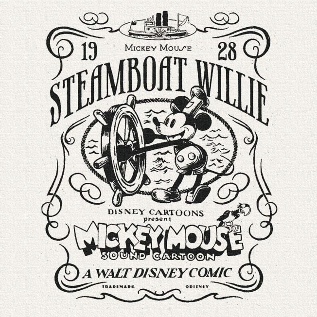 Disney Store - Mickey Mouse Steamboat Willie A - Stoffpaneel