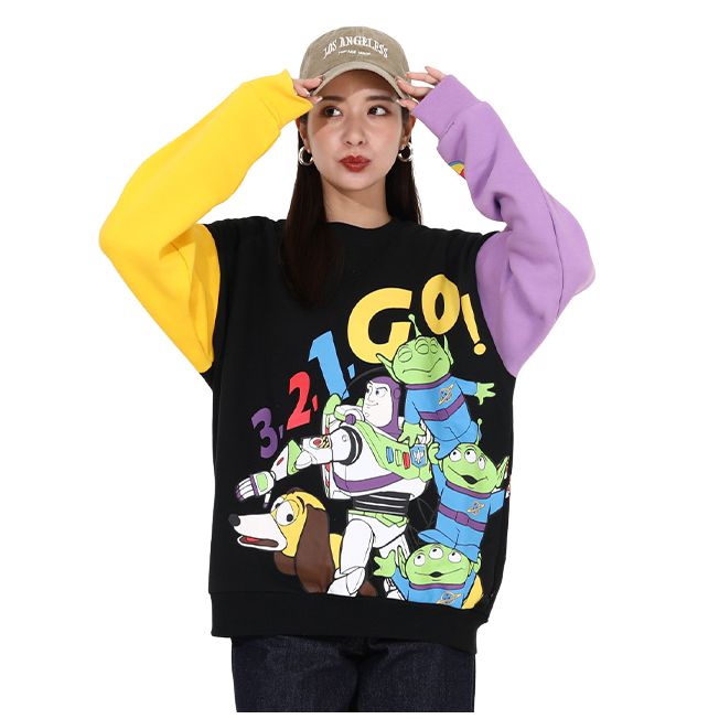 Disney Store - Babydoll Toy Story Character Fleece Sweatshirt 0039A / Woody Buzz Lightyear Rex Slinky Alien - Sweatshirt