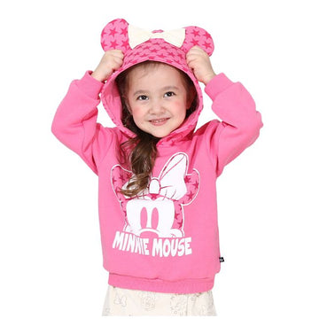 Disney Store - Minnie Character Fleece Sweater 0040K / Baby Size Kids Girls Bow Long Sleeve Top Pullover Semi-Wide