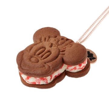 Disney Store Minnie Mouse / Raspberry Cookie Sandwich Ice Cream Necklace Jewelry