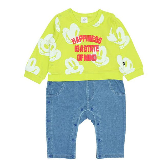 Disney Store - Mickey Overall Pattern Denim Overall 9228B - Baby Rompers