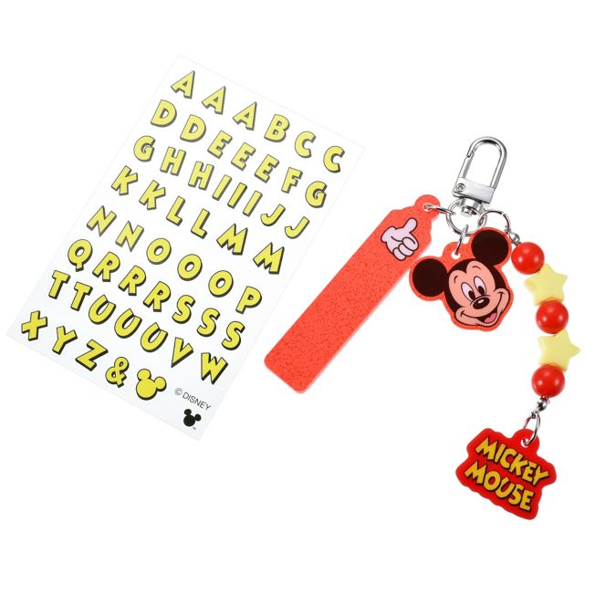 Disney Store - Mickey Mouse Keyring with Sticker Key chain Fes - Keyring