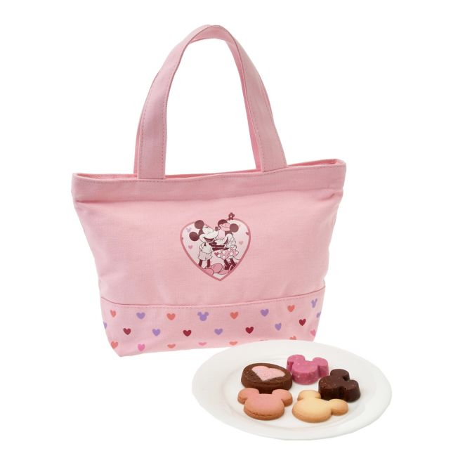 Disney Store - Mickey & Minnie Cookie & Chocolate Sortiment Tasche mit Herz Valentine - Süßigkeitenpaket