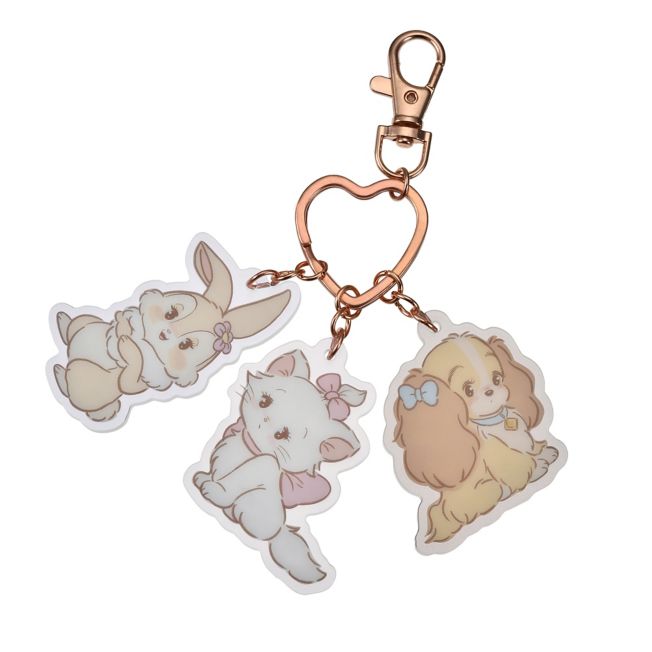 Disney Store - Lady, Miss Bunny, Marie Fashionable Cat Keychain - Accessory