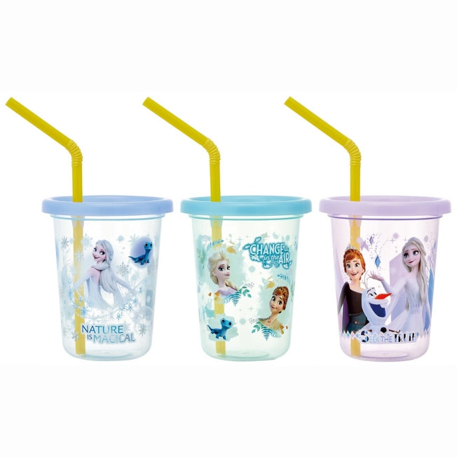 Disney Store - Drinking cups with straw [230ml] Set of 3 Frozen 21 SIH2ST - Tableware