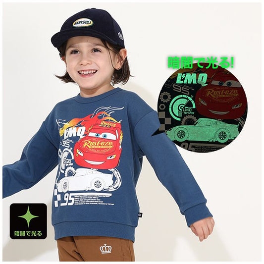 Disney Store - Babydoll Cars Luminous Sweater 0036K / Lightning McQueen Sweatshirt Material Sweater Without Hood Baby Size Children Boys - Sweater