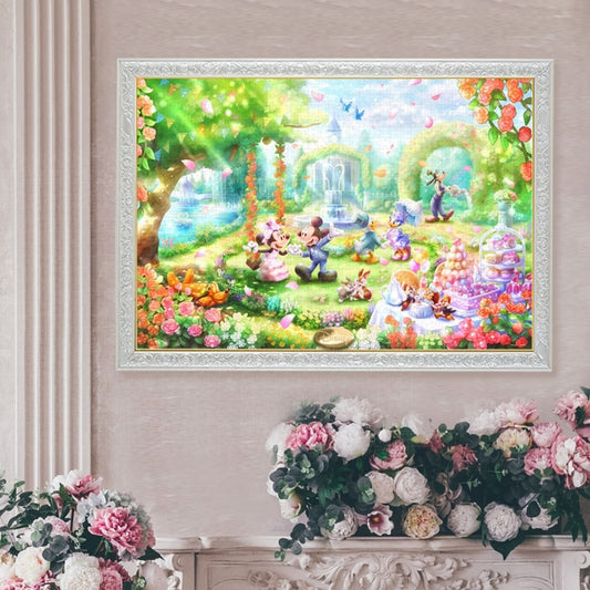 Disney Store - Mickey & Friends Pure White 1000-teiliges Puzzle "Gartenparty mit Rosenduft" - Puzzle