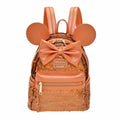 Disney Store - Loungefly Minnie Rucksack mit orangenen Pailletten - Rucksack Japan Disney Store