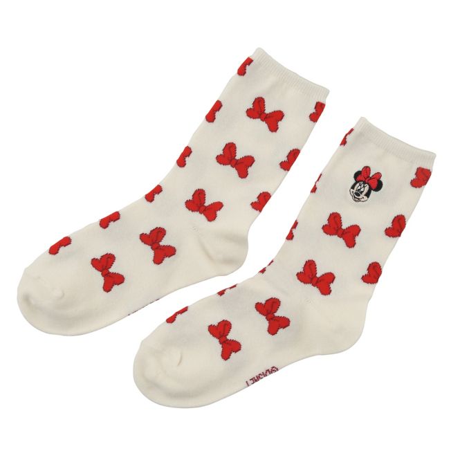 Disney Store - Minnie Socken mit Schleifenmuster und Gesichtsstickerei 23-25 - Accessoire