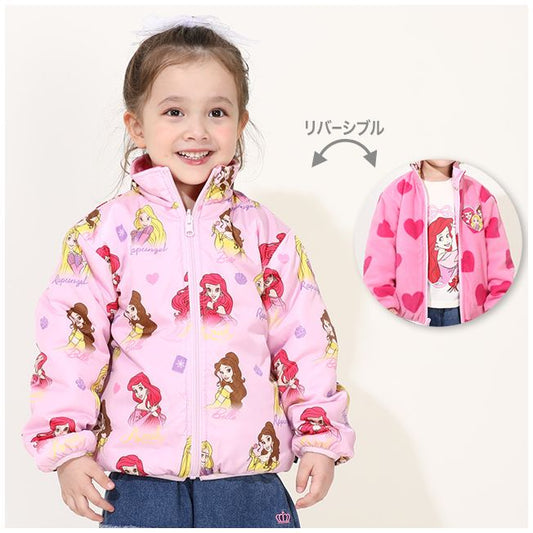 Disney Store - Babydoll Princess / Reversible Jacket 9899K / Rapunzel Ariel Belle - Mid Layer Fleece 2-Way Jacket - Baby Size Children Girls