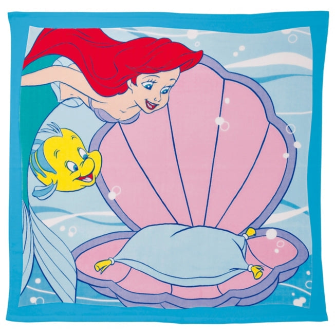 Disney Store The Little Mermaid Ariel Warm Up Towel with Shell Stool Bathroom Accessory