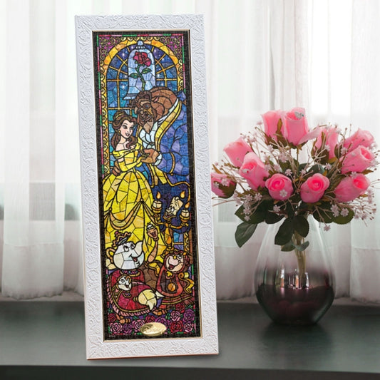 Disney Store Beauty and the Beast Stained Art Puzzle 456 Piece Beauty and the Beast Stained Glass Puzzle