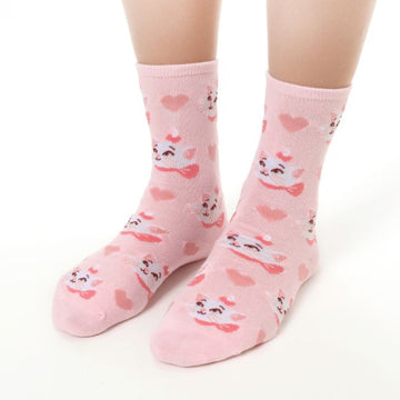 Disney Store - Marie Fashionable Cat Socken Herz Pink 23-25 - Socken