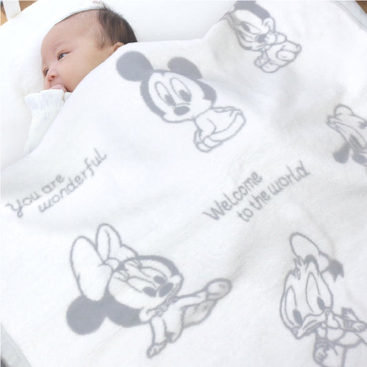 Disney Store - Cotton blanket 85×115cm Baby Mickey &amp; Friends - Baby blanket