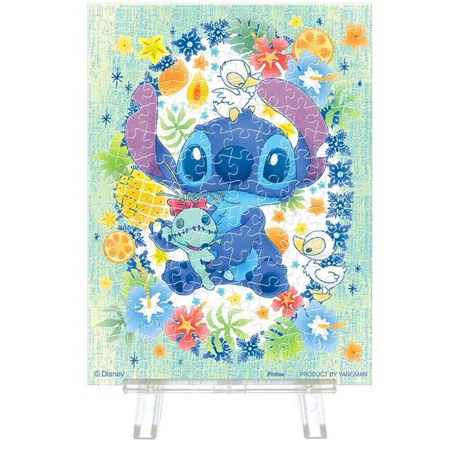 Disney Store - Yano Man Jigsaw Puzzle Stitch Petit Paris (transparent plastic pieces) 150 pieces Lovely Wreath <Stitch> 7.6 x 10.2cm - Puzzle