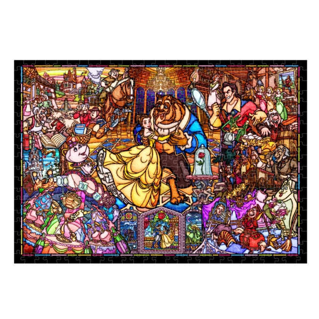 Disney Store Beauty and the Beast Stained Glass Puzzle 500 Pieces Puzzle