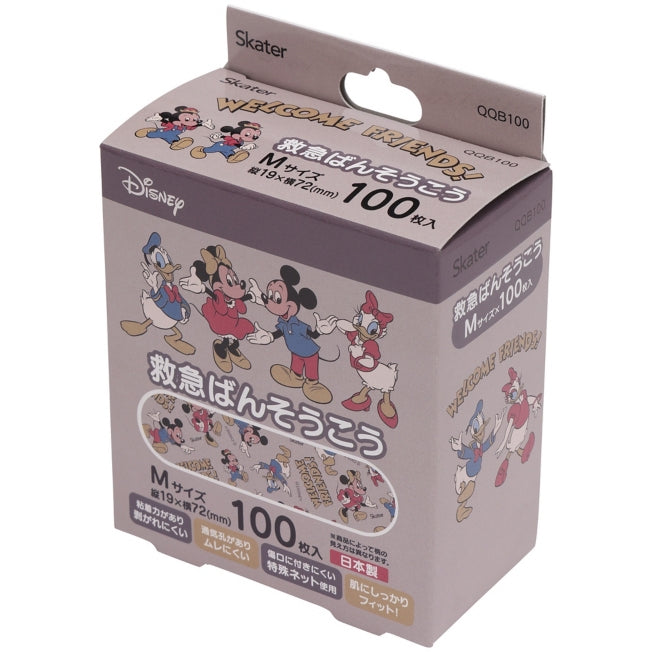 Disney Store - Character first aid plasters M size【100 pieces】Mickey &amp; Friends QQB100 - bandages