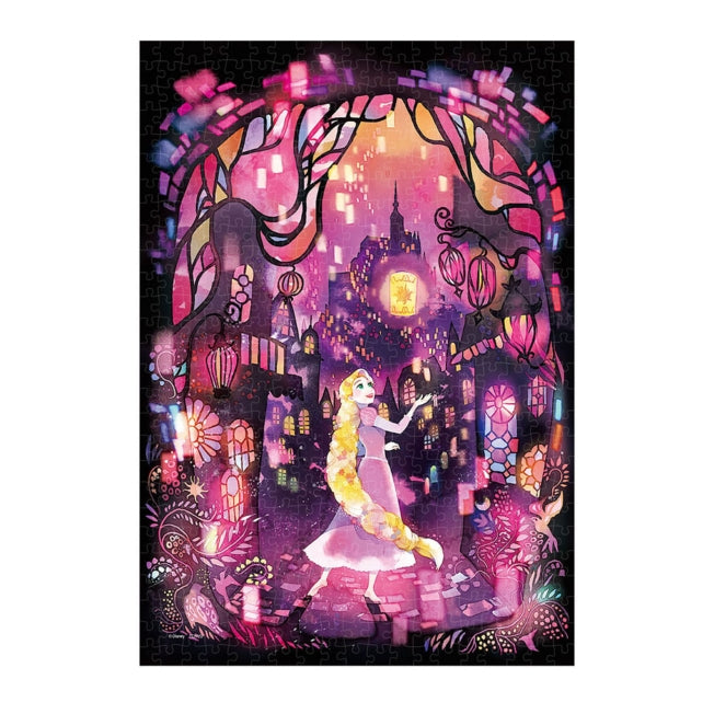 Disney Store - Rapunzel Stained Glass Puzzle 500 Teile "Farben des Lichts, Farben des Schattens" - Puzzlespiel