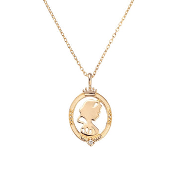 Disney Store Disney Princess Snow White Magic Mirror Pink Gold Pendant Necklace