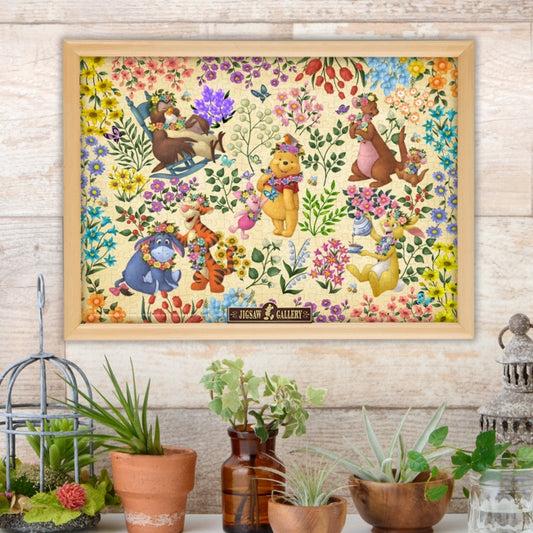 Disney Store Winnie the Pooh 300 Piece Puzzle Decorated with Flowers (Winnie the Pooh) Puzzle