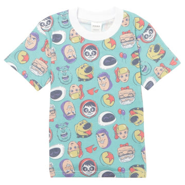 Disney Store - Pixar Charaktere Gesamtprint KIDS-T-Shirt Face 120 - Kinderkleidung