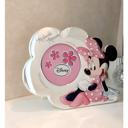 Disney Store - VALENTI Fotorahmen mit Silberverarbeitung Minnie Mouse (Blume) D231 3XLRA 13x11cm L-Format - Bilderrahmen