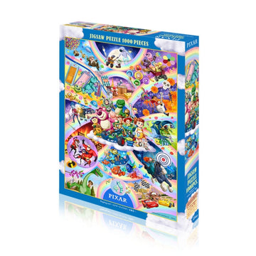 Disney Store - Pixar Leinwandstil 1000-teiliges Puzzle "Popping out! ~Pixar Charaktere Große Sammlung~" - Puzzle