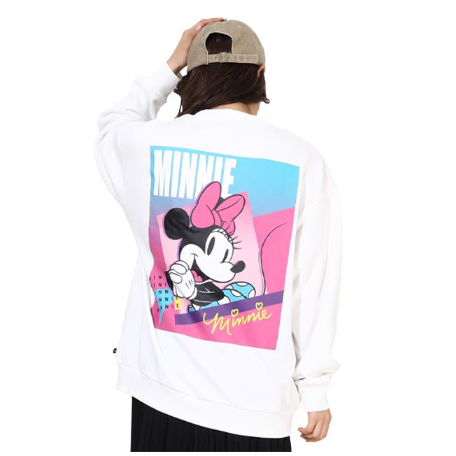 Disney Store - Minnie Parent-child Matching Character Trainer 0129A / Unisex Men and Women Joint Link Coordinating Sweater Sweatshirt Material Long Sleeve - Sweatshirt