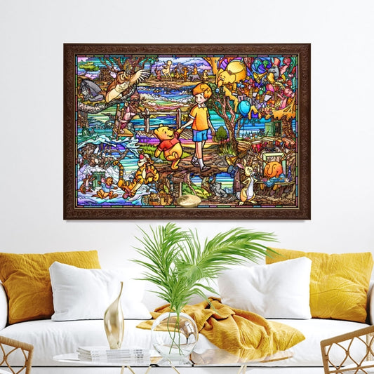 Disney Store - Winnie the Pooh Pure White Puzzle 1000 pieces "Winnie the Pooh Story Stained Glass" - Puzzle