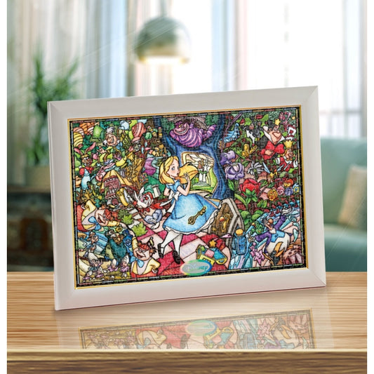Disney Store - Alice im Wunderland Stained Art 500-teiliges Puzzle "Alice im Wunderland Story Stained Glass" - Puzzle