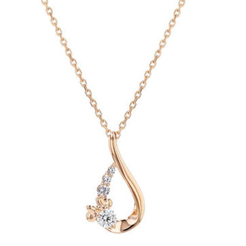 Disney Store - Minnie Mouse Pink Gold Pendant - Jewel