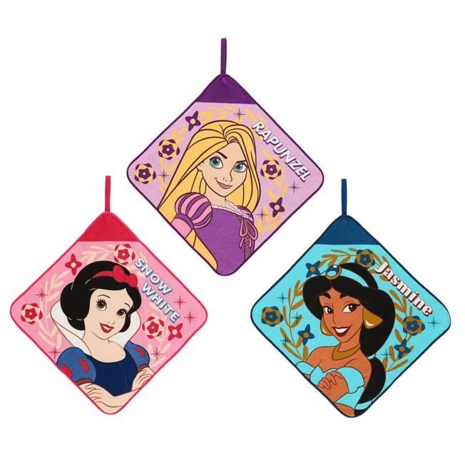 Disney Store - Disney Princess Loop Towel Set of 3 - Bath Towel