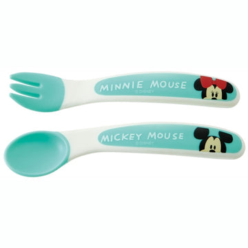 Disney Store Mickey &amp; Minnie/Petit Friends Baby Spoon Fork Set SFB2 Kitchen Utensils