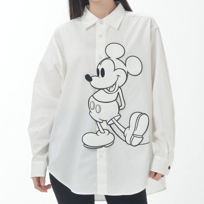 Disney Store - Mickey Long Sleeve Shirt Standing Pose White Magical Label - Clothing