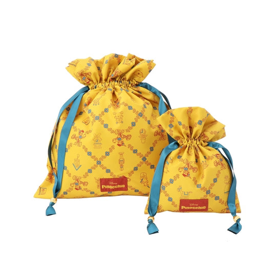 Disney Store - Plus Anq Pinocchio Design - Drawstring Bag Set for Women. Limited Quantity. Japan Disney Store