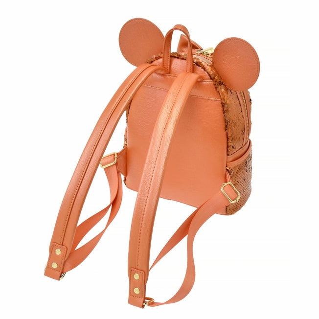 Disney Store - Loungefly Minnie Rucksack mit orangenen Pailletten - Rucksack Japan Disney Store