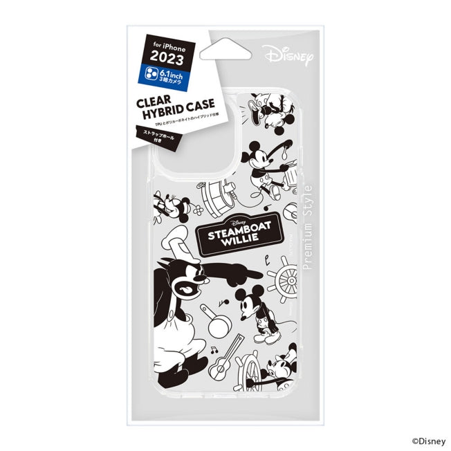 Disney Store - Dampfschiff Willie Clear Hybrid Hülle für iPhone 15 Pro - Handyhülle