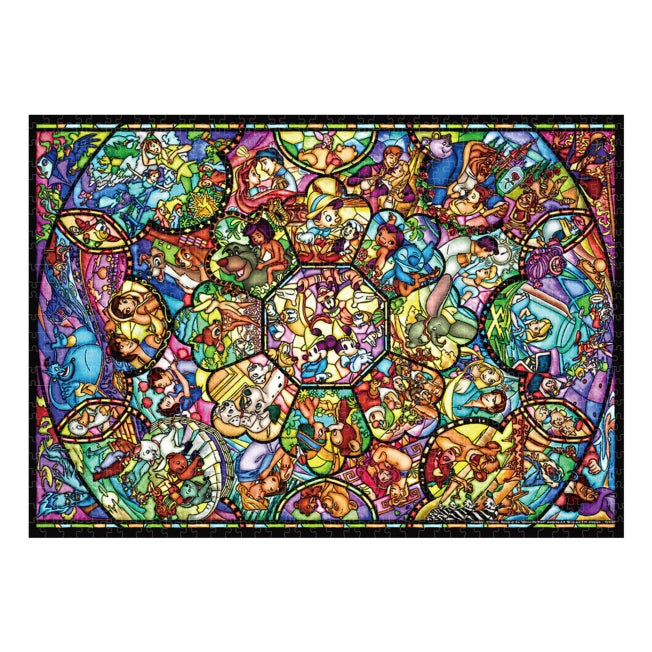 Disney Store - Disney All Character Puzzle Weltkleinste 1000 Teile "All Star Stained Glass" - Puzzle