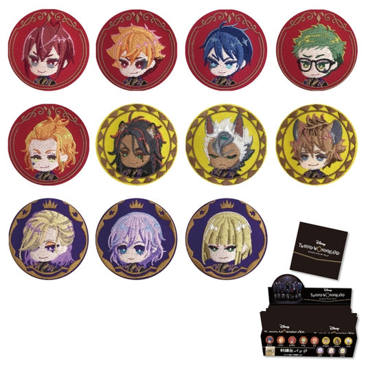 Disney Store - Twisted Wonderland gesticktes Dosenabzeichen 1 komplettes Set von 11 - Sammlerstücke Japan Disney Store