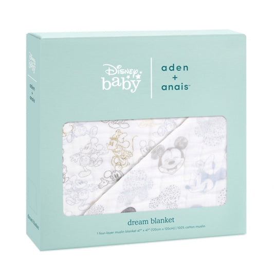 Disney Store - aden + anais Musselin Traumdecke Mickey + Minnie ADBC10013DIJ - Babydecke