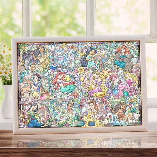 Disney Store - Disney Princess Stained Glass 1000 Piece Jigsaw Puzzle - Puzzle