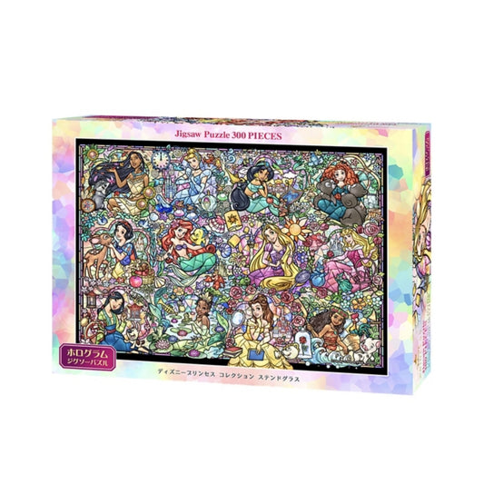 Disney Store - Disney Prinzessin Hologramm Papier Puzzle 300 Teile "Disney Prinzessin Kollektion Bleiglas" - Puzzle