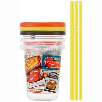 Disney Store - Straw Cup [230ml] Set of 3 Cars 21 SIH2ST - Drinking Cup