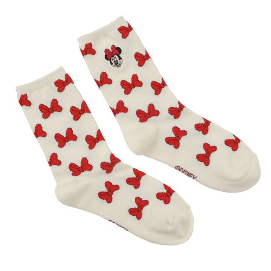 Disney Store - Minnie Socken mit Schleifenmuster und Gesichtsstickerei 23-25 - Accessoire