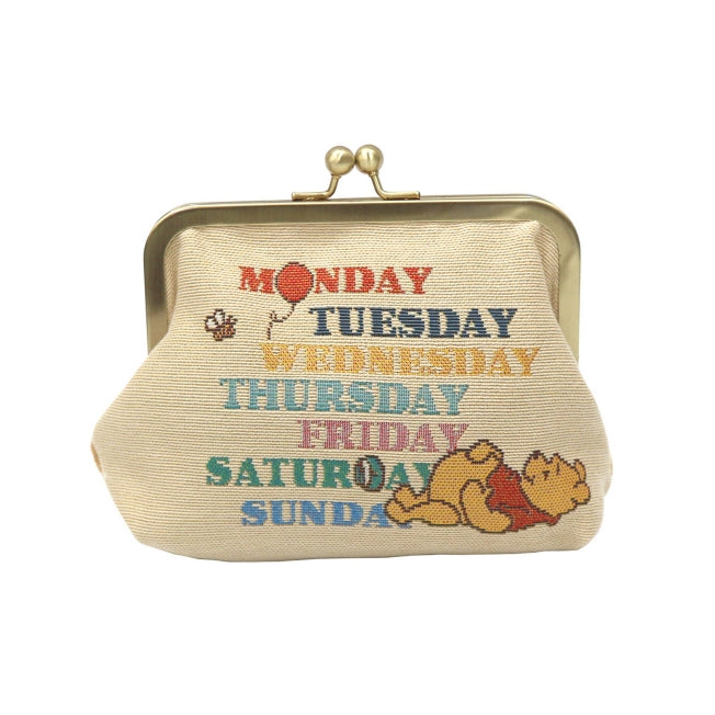 Disney Store - Winnie the Pooh Kisslock Pouch Weekly - Accessory Japan Disney Store