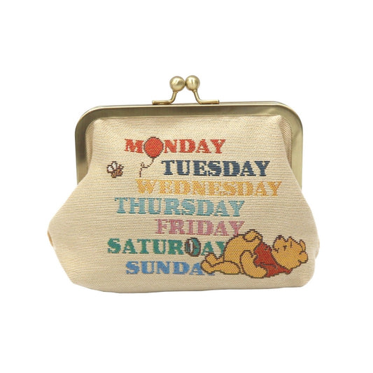 Disney Store - Winnie the Pooh Kisslock Pouch Weekly - Accessory Japan Disney Store