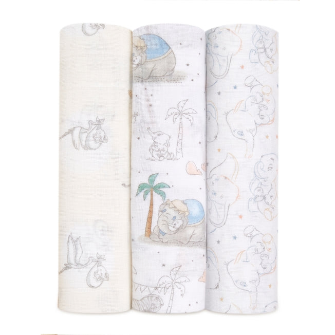 Disney Store - Moschus Swaddle 3er-Pack My Darling Dumbo - Babydecke