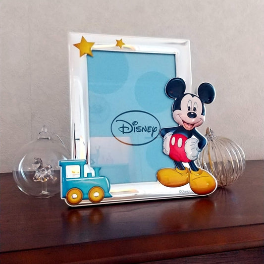 Disney Store - VALENTI Fotorahmen mit Silberveredelung Mickey Mouse (Lokomotive in Vollfarbe) D237 4LC 13x18cm 2L-Format - Bilderrahmen