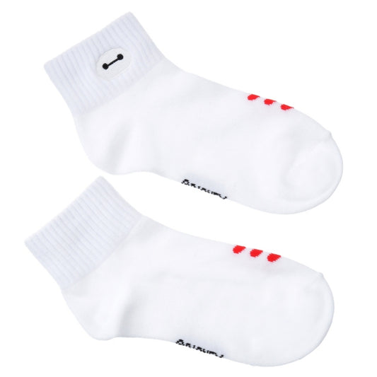 Disney Store - Baymax Face Embroidery Short Socks White 23-25 ​​- Socks